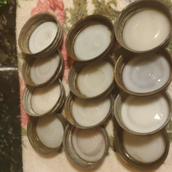 Mason Kitchen Vintage Zinc Milk Glass Canning Jar Lids Poshmark